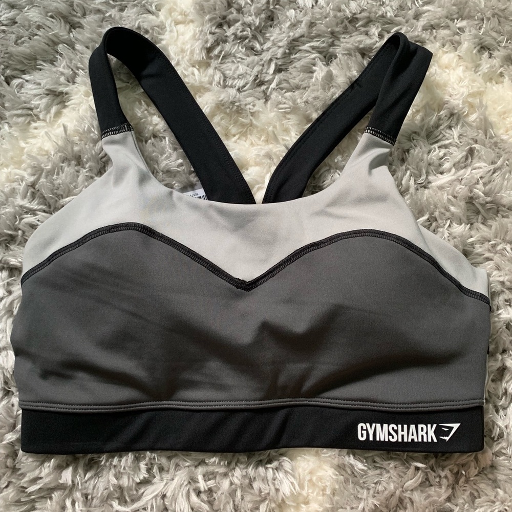 Gym shark illusion sports bra black/charcoal